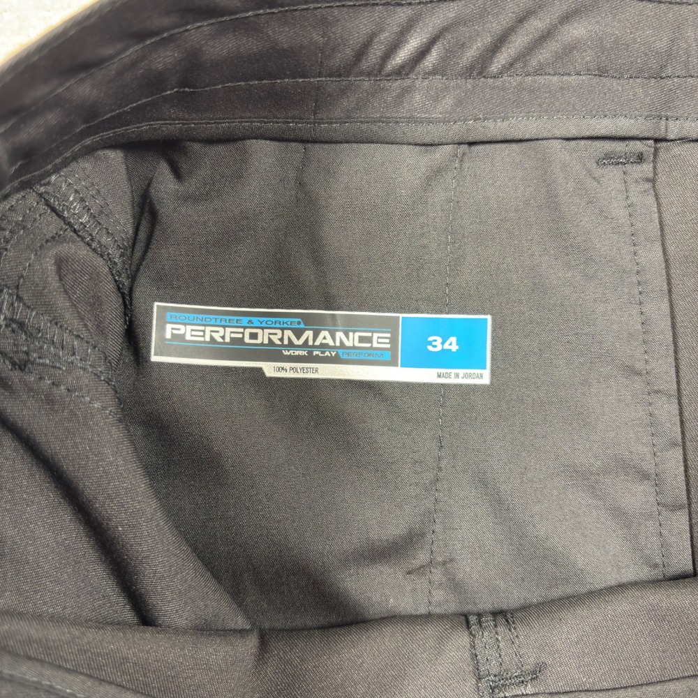 Roundree & Yorke Performance Mens Black Golf Shorts Flat Front Size 34 Polyester - Picture 3 of 6
